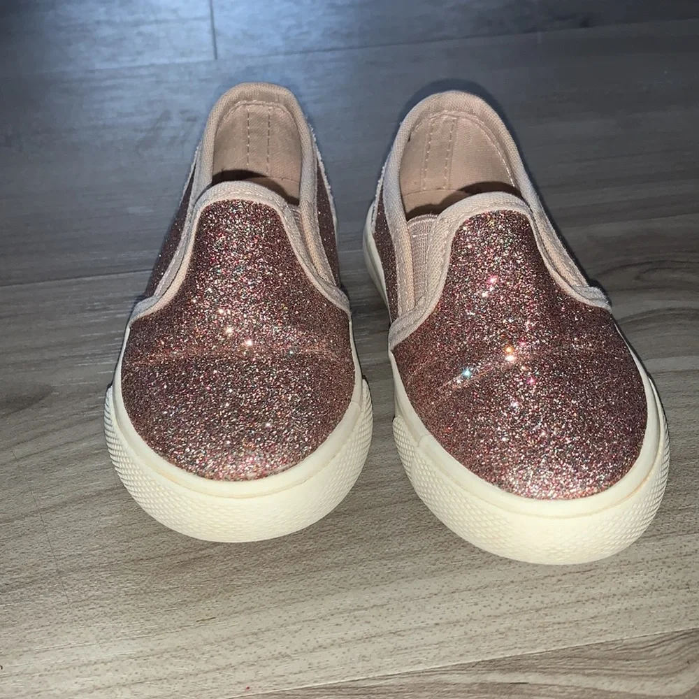 Cat and Jack Slip-on Pink Glitter Shoes 5 - Picture 2 of 7